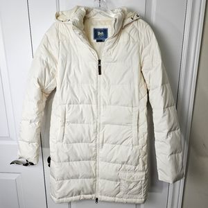Windriver long puffer jacket winter coat off white size medium